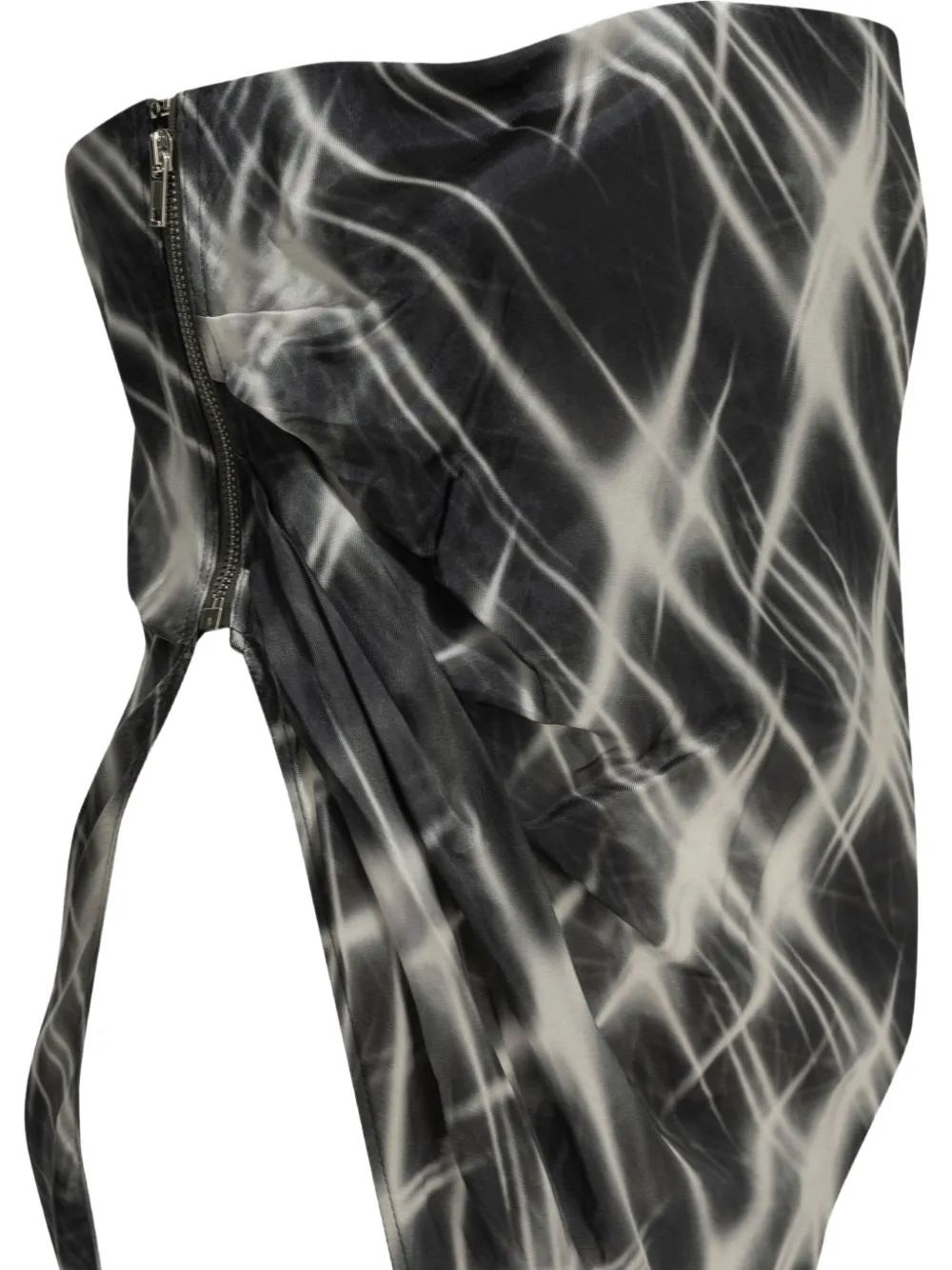 Rick Owens graphic-print strapless top Zwart