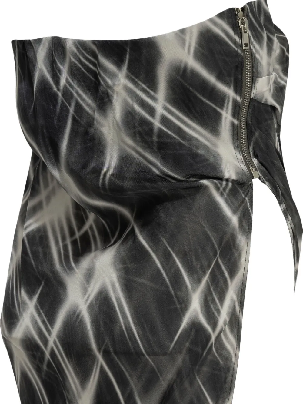 Rick Owens graphic-print strapless top Zwart