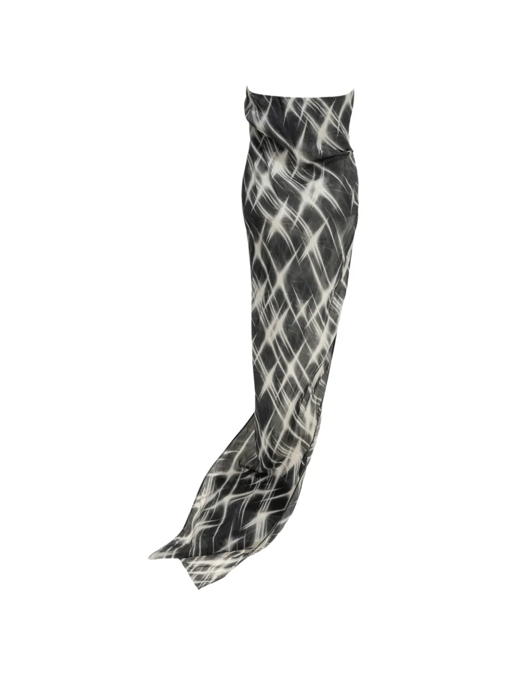 Rick Owens graphic-print strapless top Zwart