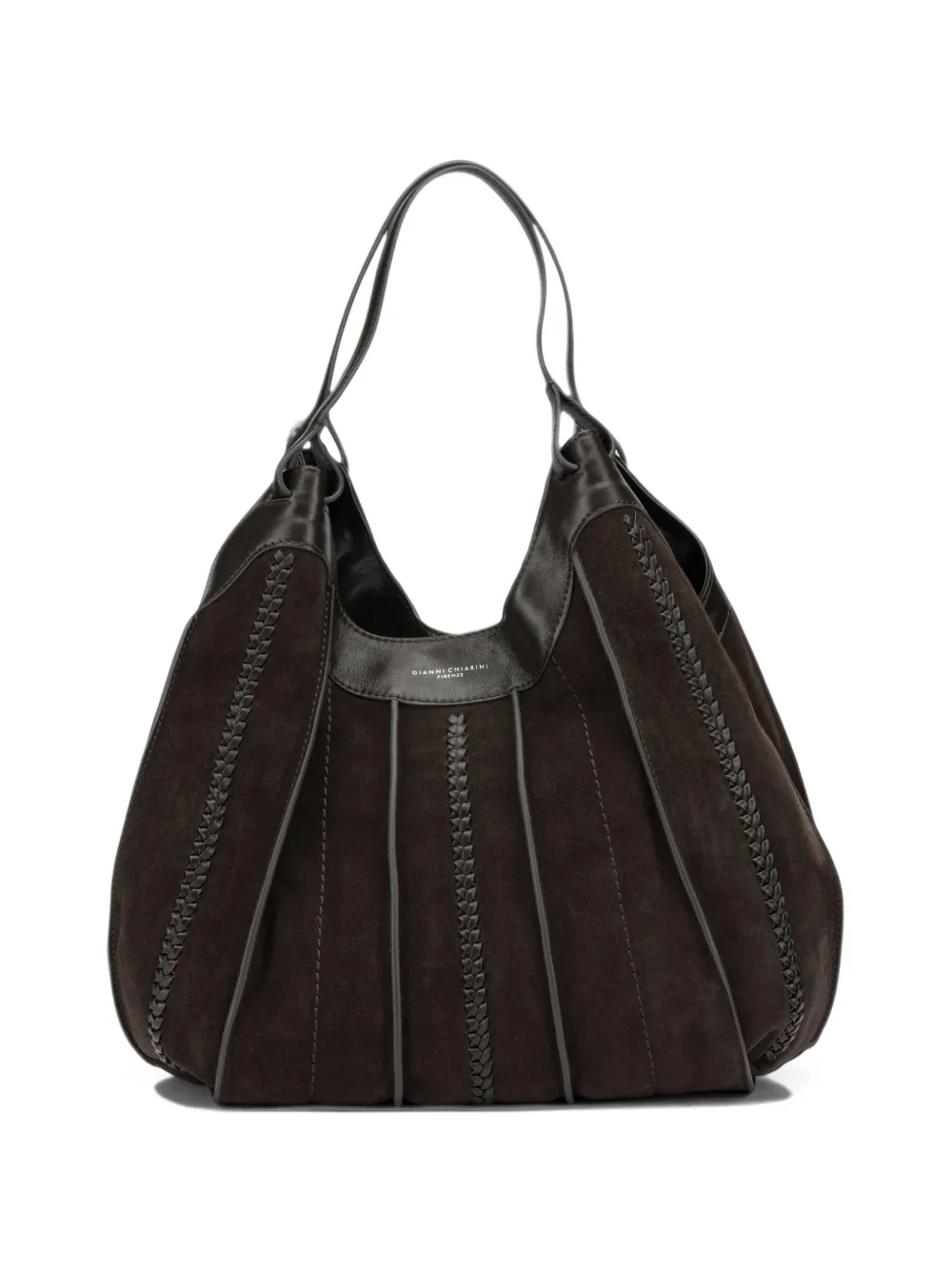 GIANNI CHIARINI large Dua leather tote bag Bruin