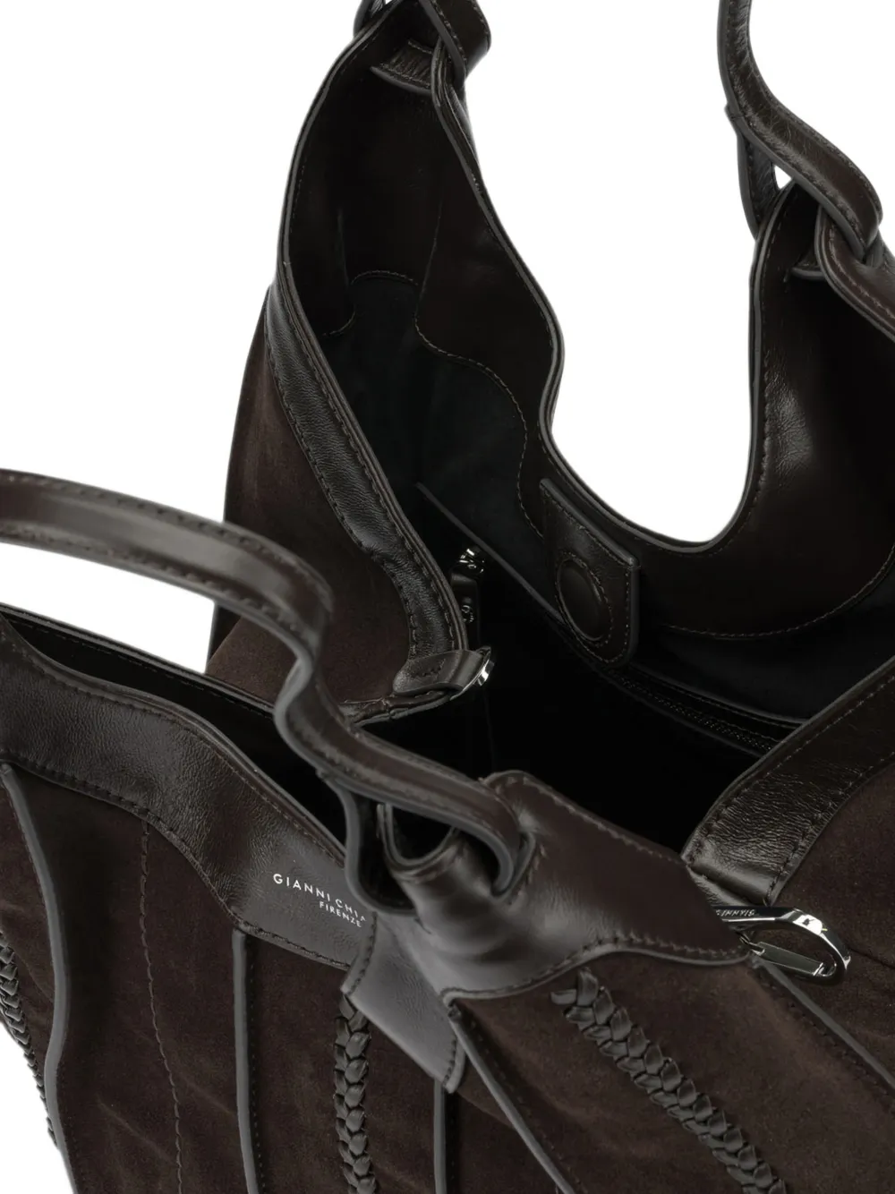 GIANNI CHIARINI large Dua leather tote bag Bruin