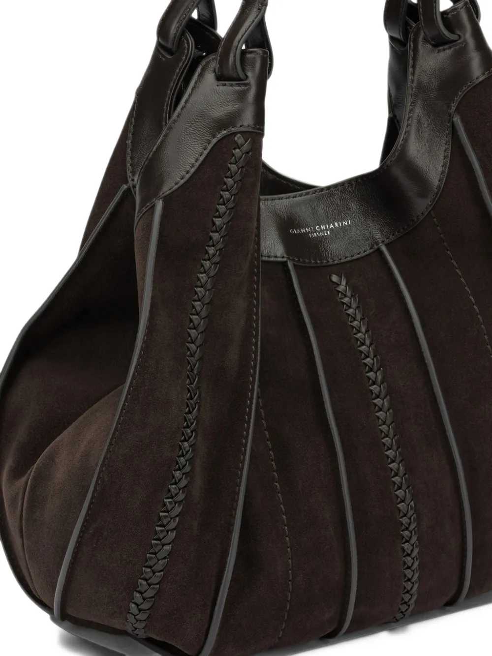 GIANNI CHIARINI large Dua leather tote bag Bruin