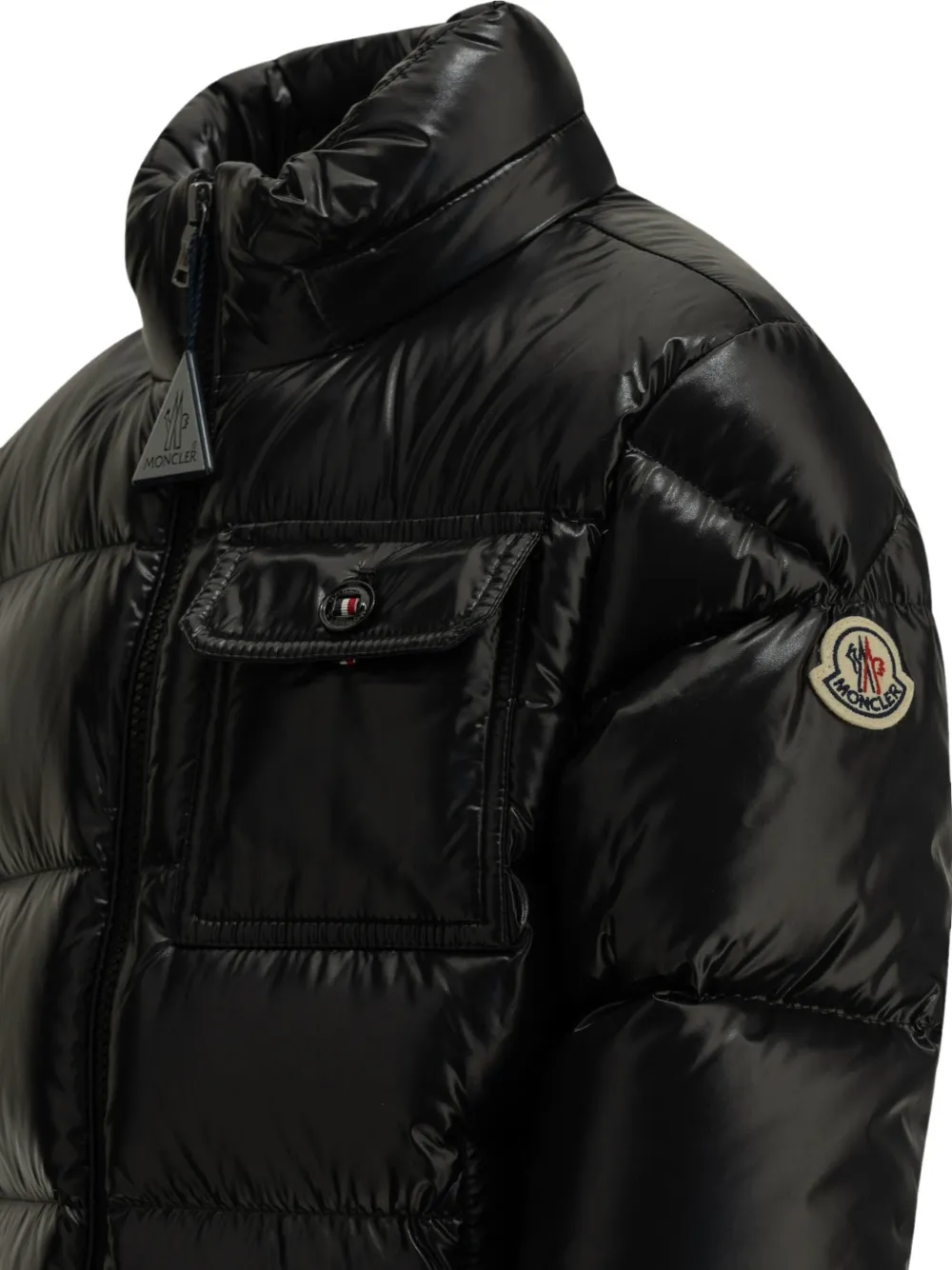 Moncler Enfant Alaxios quilted-finish logo-patch coat Zwart