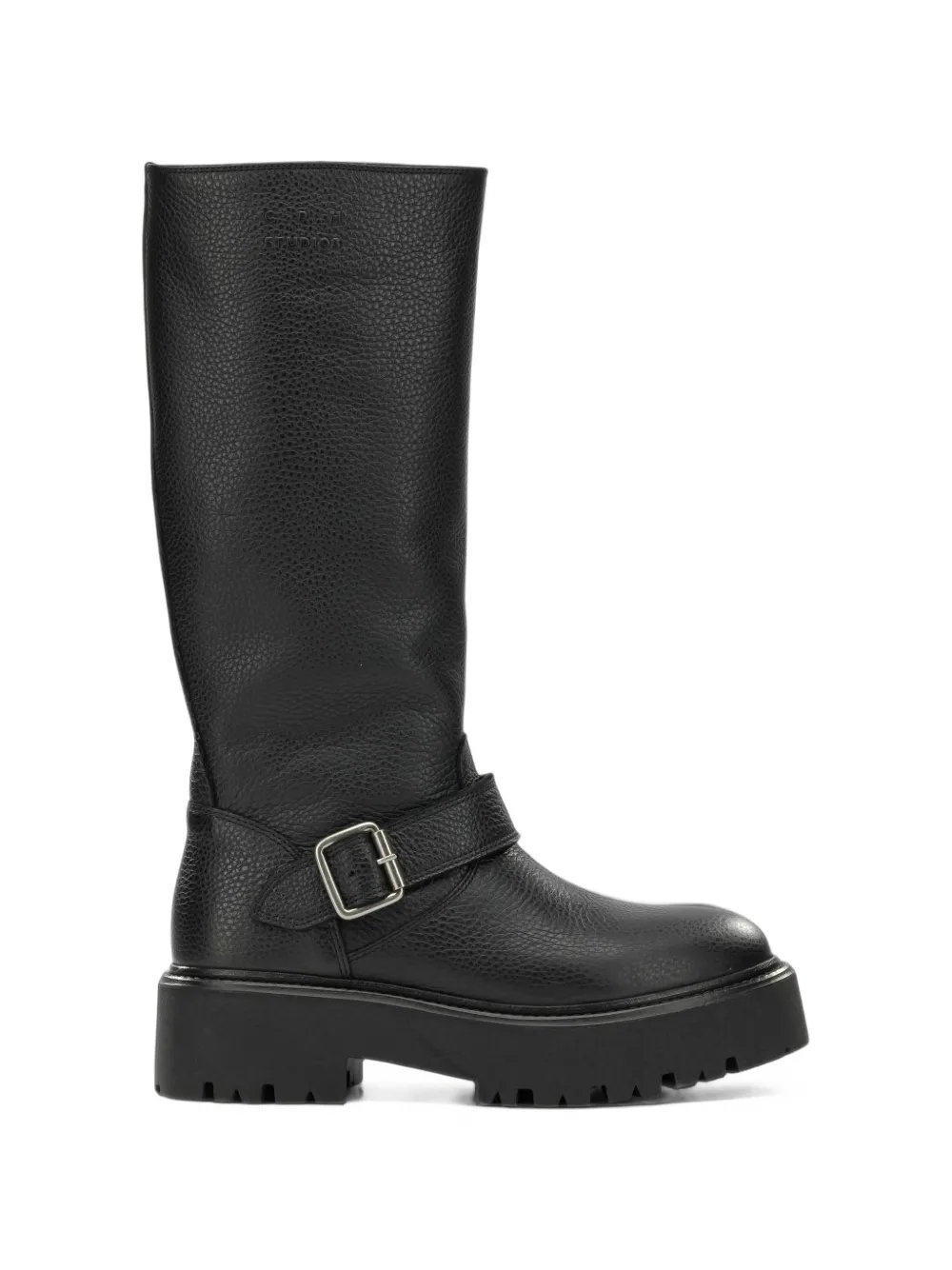 Copenhagen buckled grained leather boots - Nero