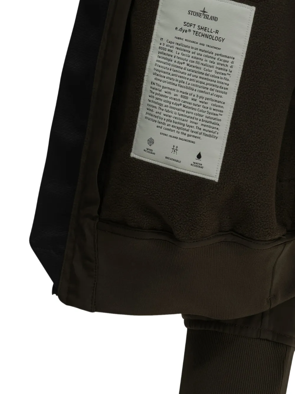 Stone Island Q100006 soft shell-r_e.Dye technology bomber jacket Groen
