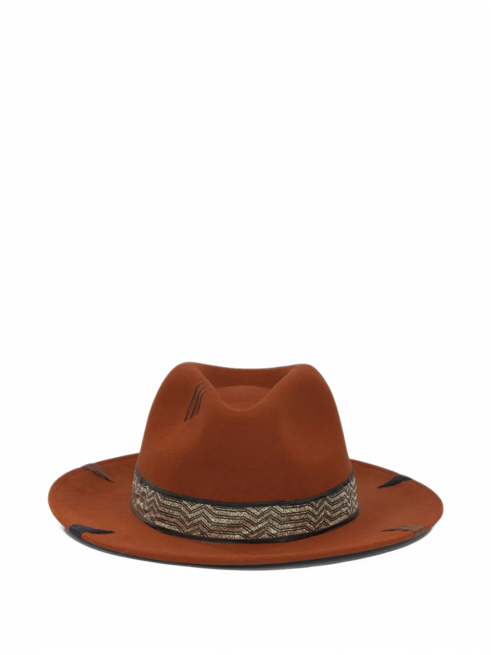 THE HAT GANG Fedora hoed met chevron-band Oranje
