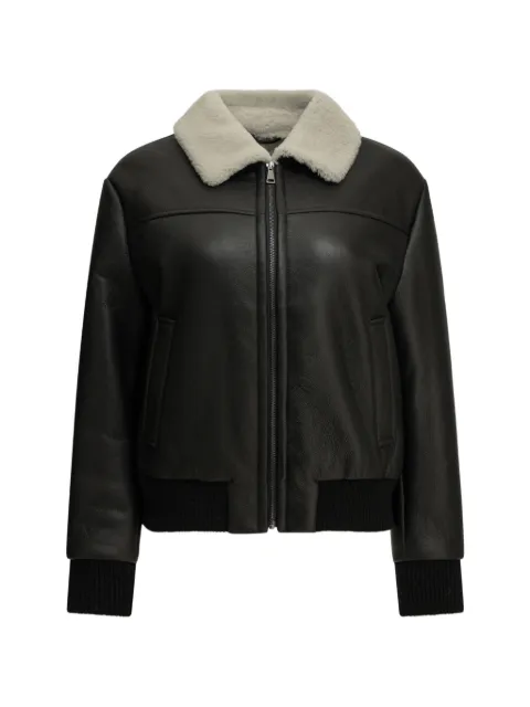 Semper shearling-collar leather coat