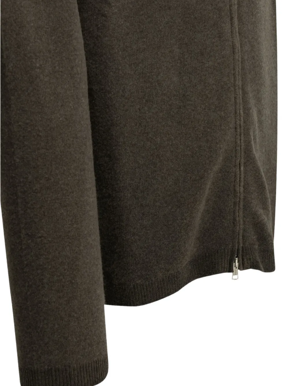 OUR LEGACY Line Zip cardigan mud spray dye cherub wool Bruin