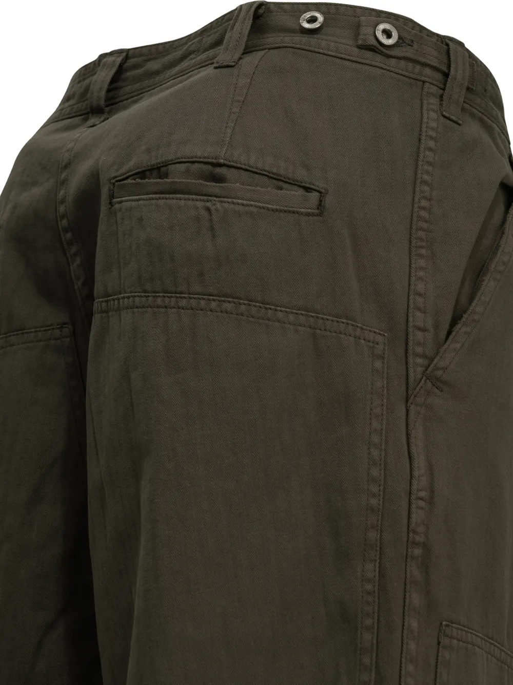 A.PRESSE herringbone-weave cargo trousers Groen