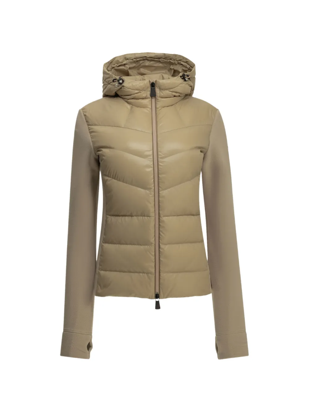 Moncler Grenoble quilted hooded sweater Beige