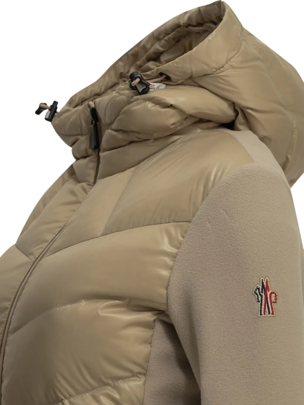 Moncler Grenoble quilted hooded sweater Beige