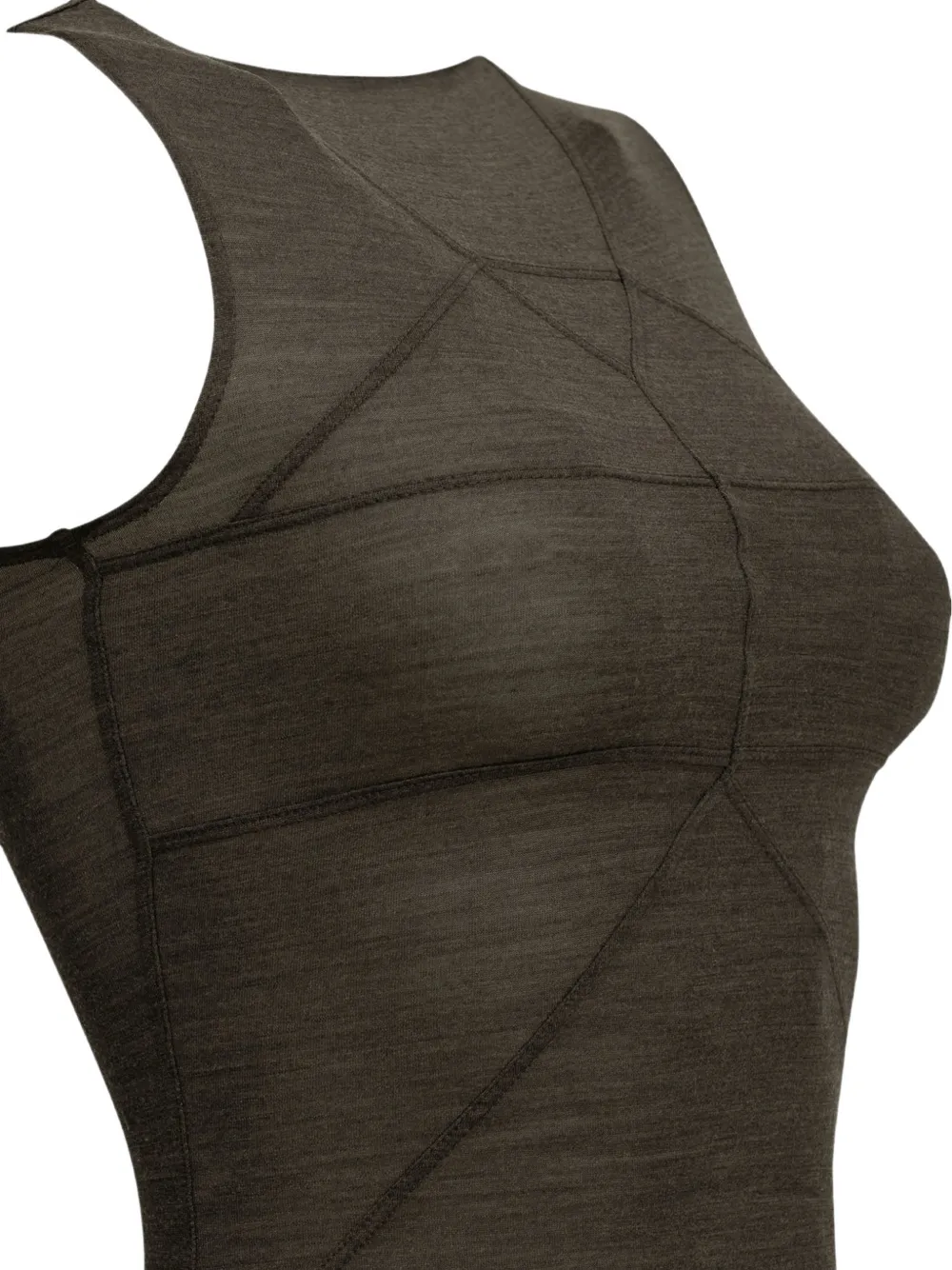 Rick Owens Temple T geometric-seam sleeveless top Grijs