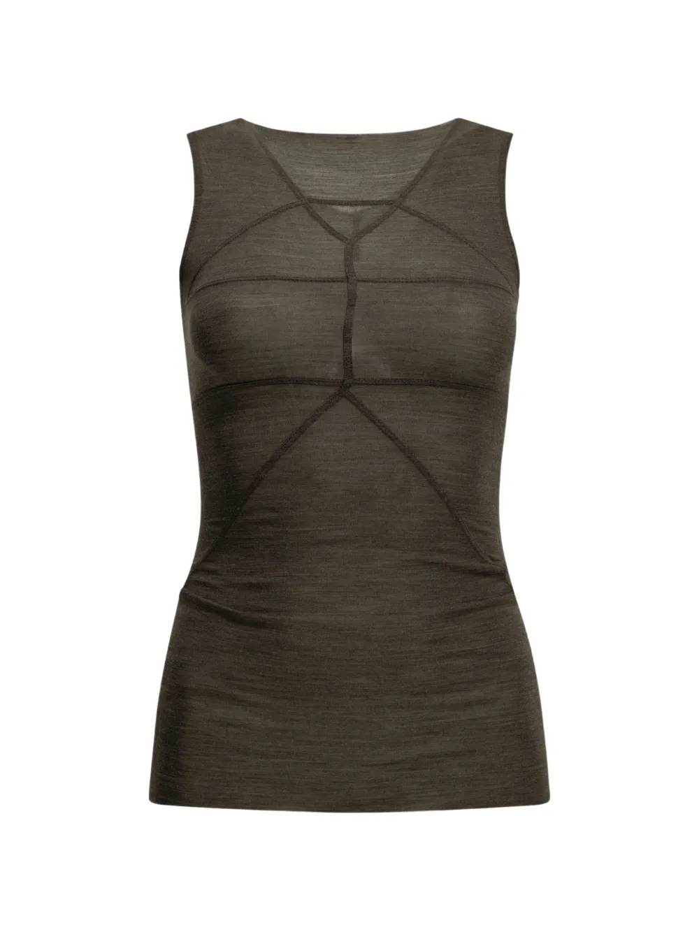 Rick Owens Temple T geometric-seam sleeveless top - Grau