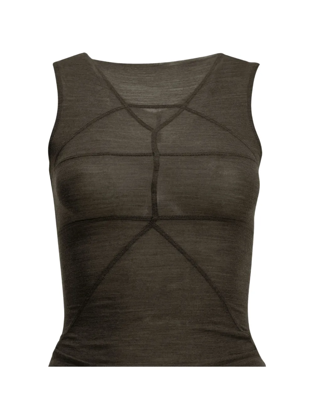 Rick Owens Temple T geometric-seam sleeveless top Grijs