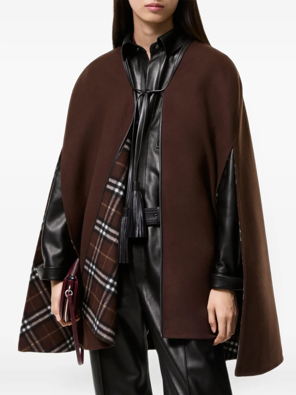 Burberry wool Eden cape - Braun