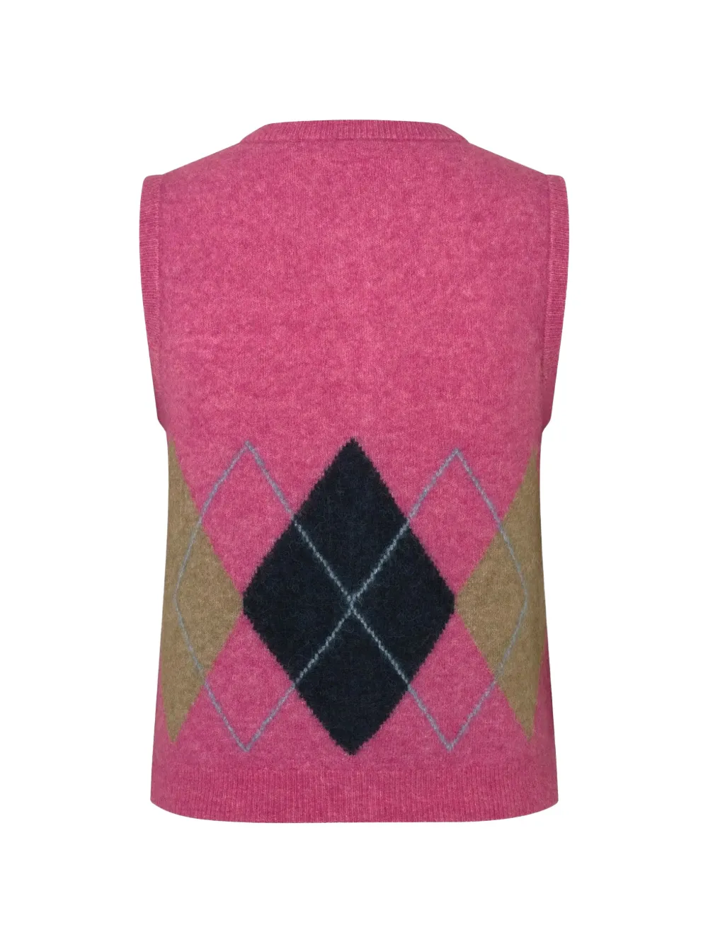 SAMSOE Sanoura argyle-pattern button-up cardigan Roze