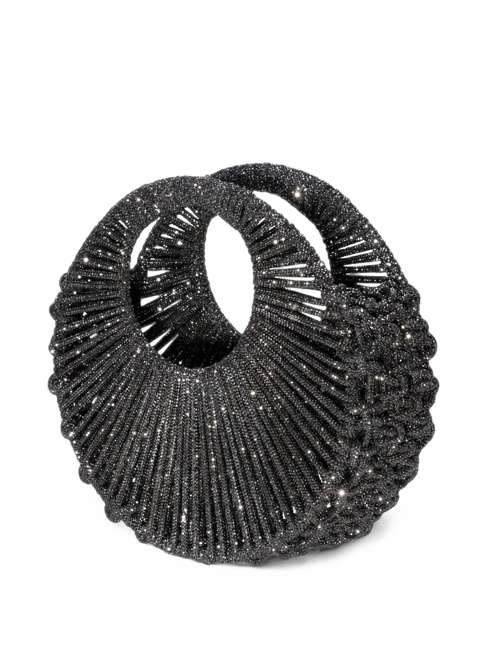Hibourama Jaya clutch verfraaid met kristallen Grijs
