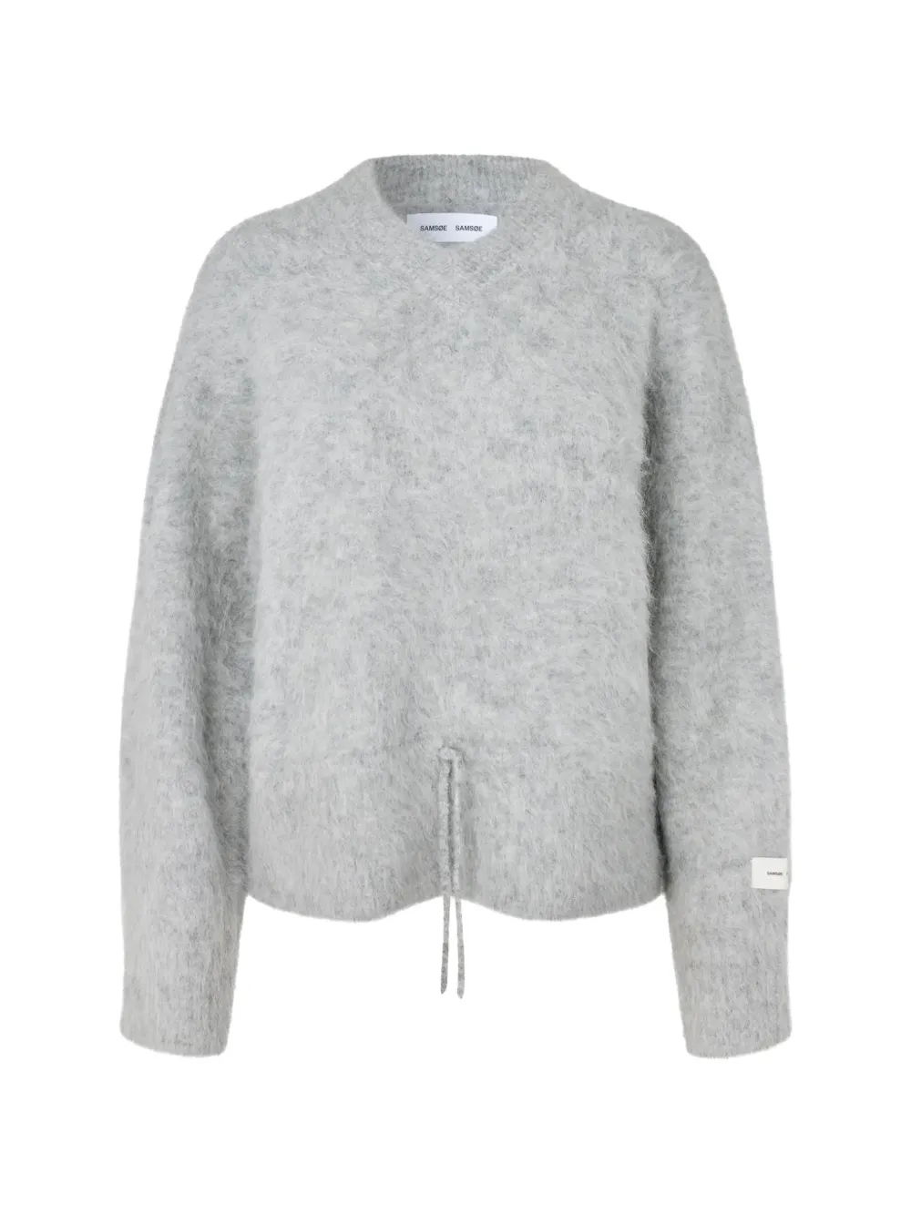 SAMSOE SAMSOE Salo drawstring-waist brushed-knit sweater - Grigio