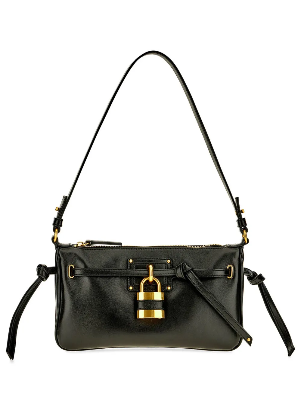 Chloé padlock-detail leather shoulder bag - Schwarz