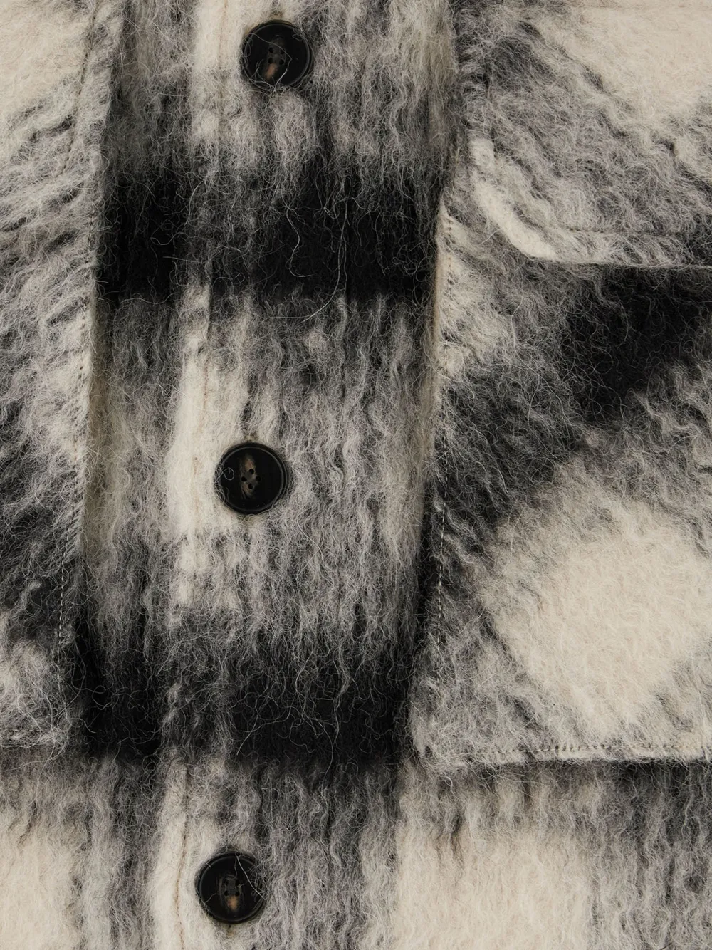 ENTIRE STUDIOS check-pattern wool-blend shirt jacket Beige