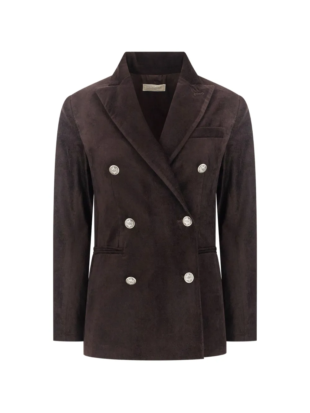 Antonelli double-breasted velvet jacket Bruin