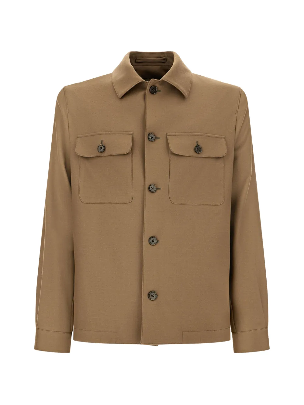 Corneliani flap-pocket button-up shirt jacket - Marrone