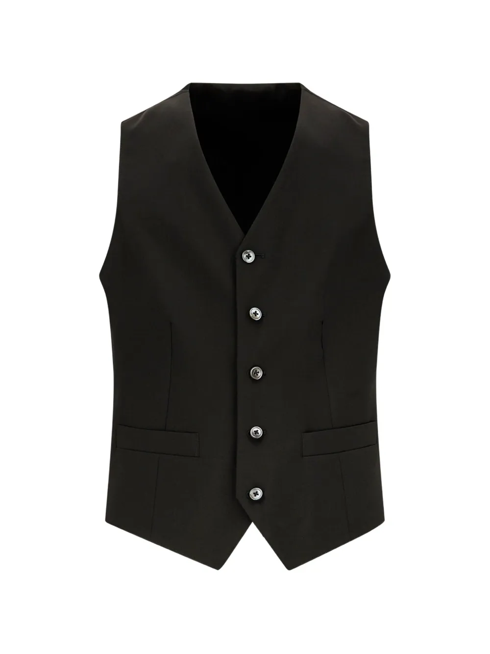 Corneliani rear-strap button-up waistcoat in Black