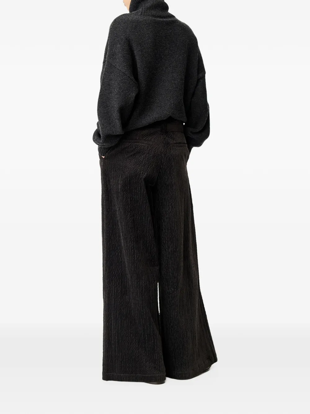 Sessùn Rivel ribfluwelen broek met ceintuur Zwart