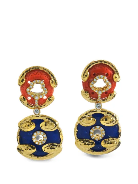David Webb Scroll Disk diamond earrings