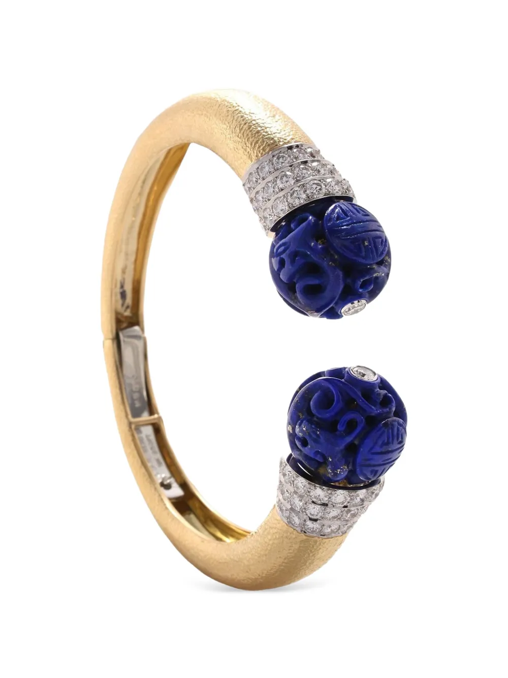David Webb Magellan diamond and lapis lazuli cuff bracelet - Oro