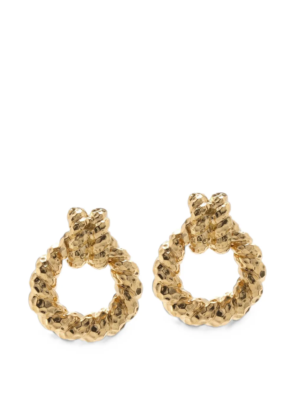 David Webb small Rope Doorknocker earrings - Oro