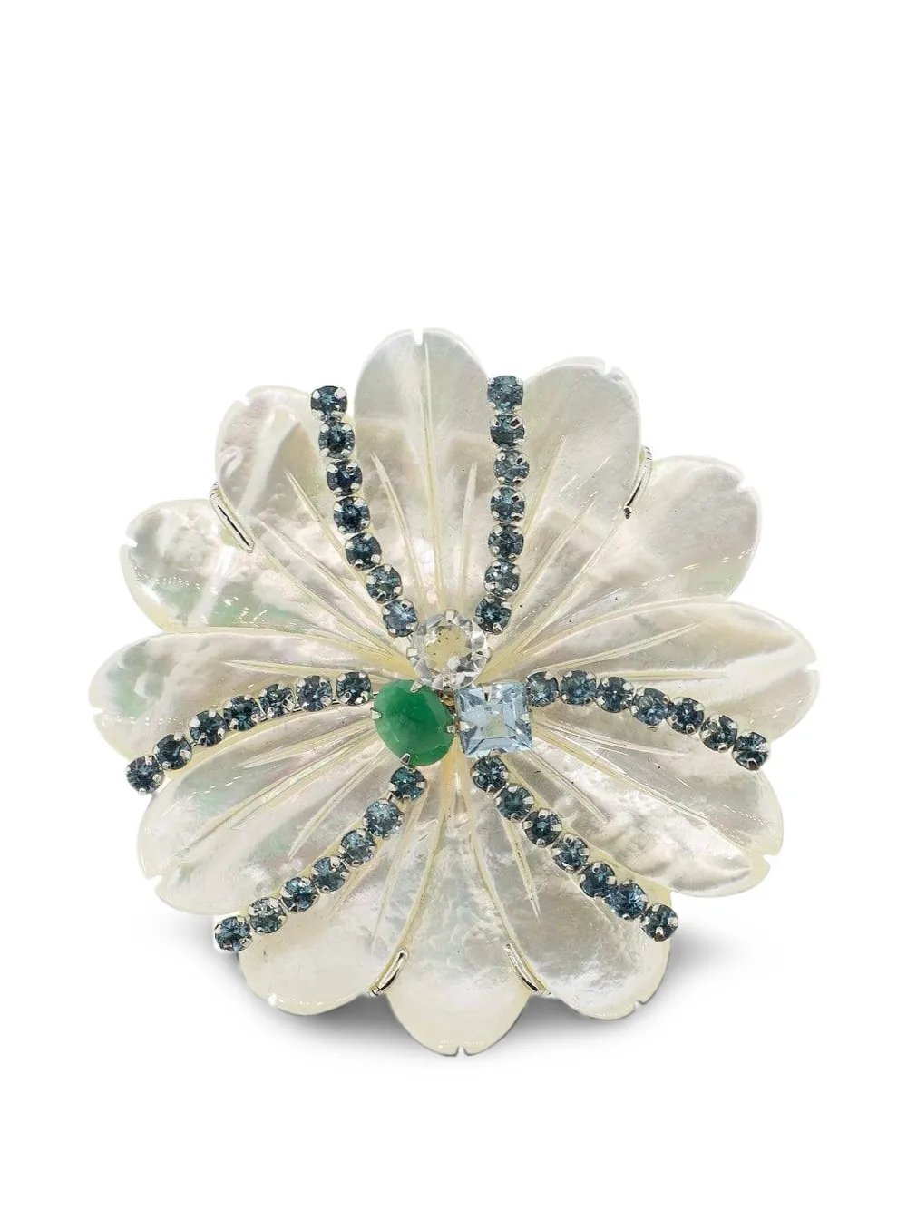 Bounkit Jewelry topaz mother-of-pearl brooch - Weiß