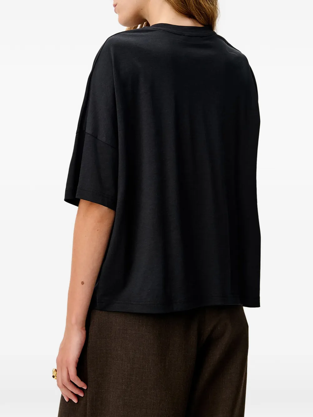 Sessùn Dorel T-shirt met verlaagde schouders Zwart