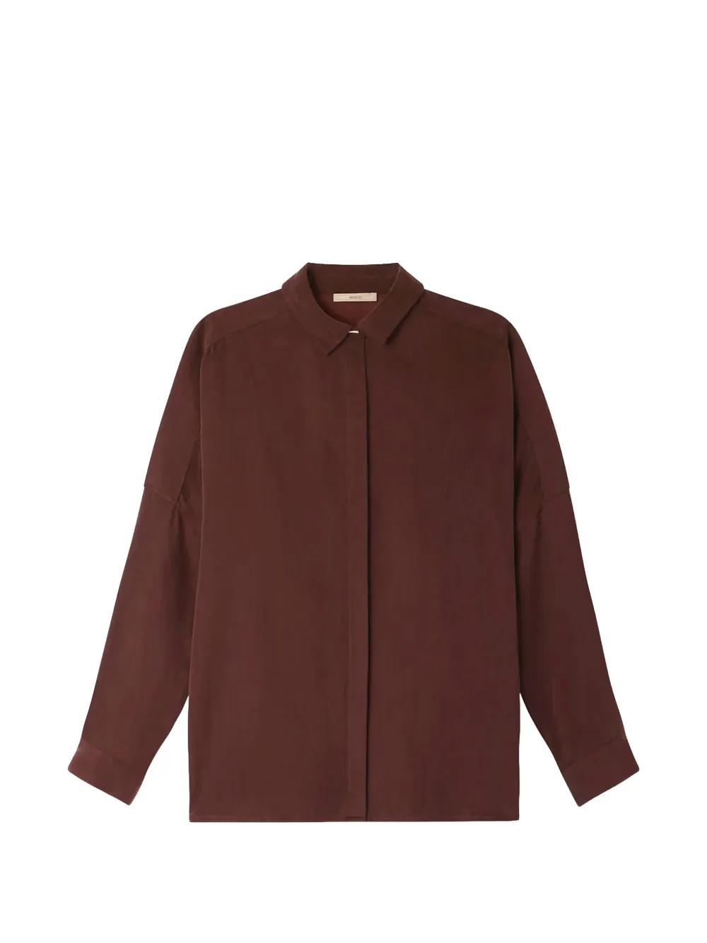 Sessùn Lady D blouse met verlaagde schouders en lange mouwen Bruin