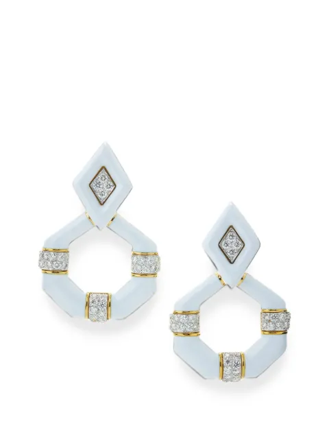 David Webb pendientes Irving Place con diamantes y esmalte
