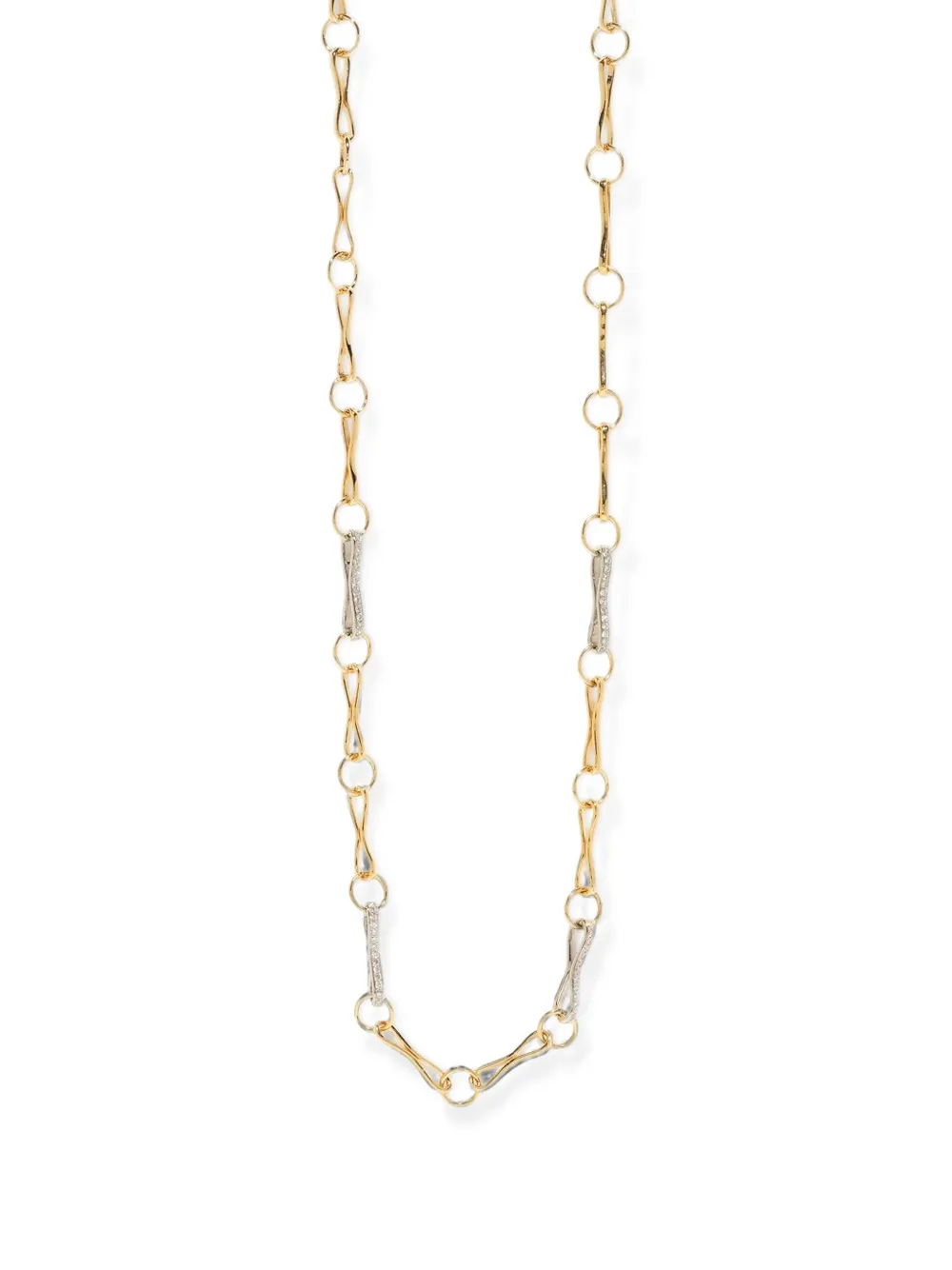 Azlee circle-link diamond necklace - Oro
