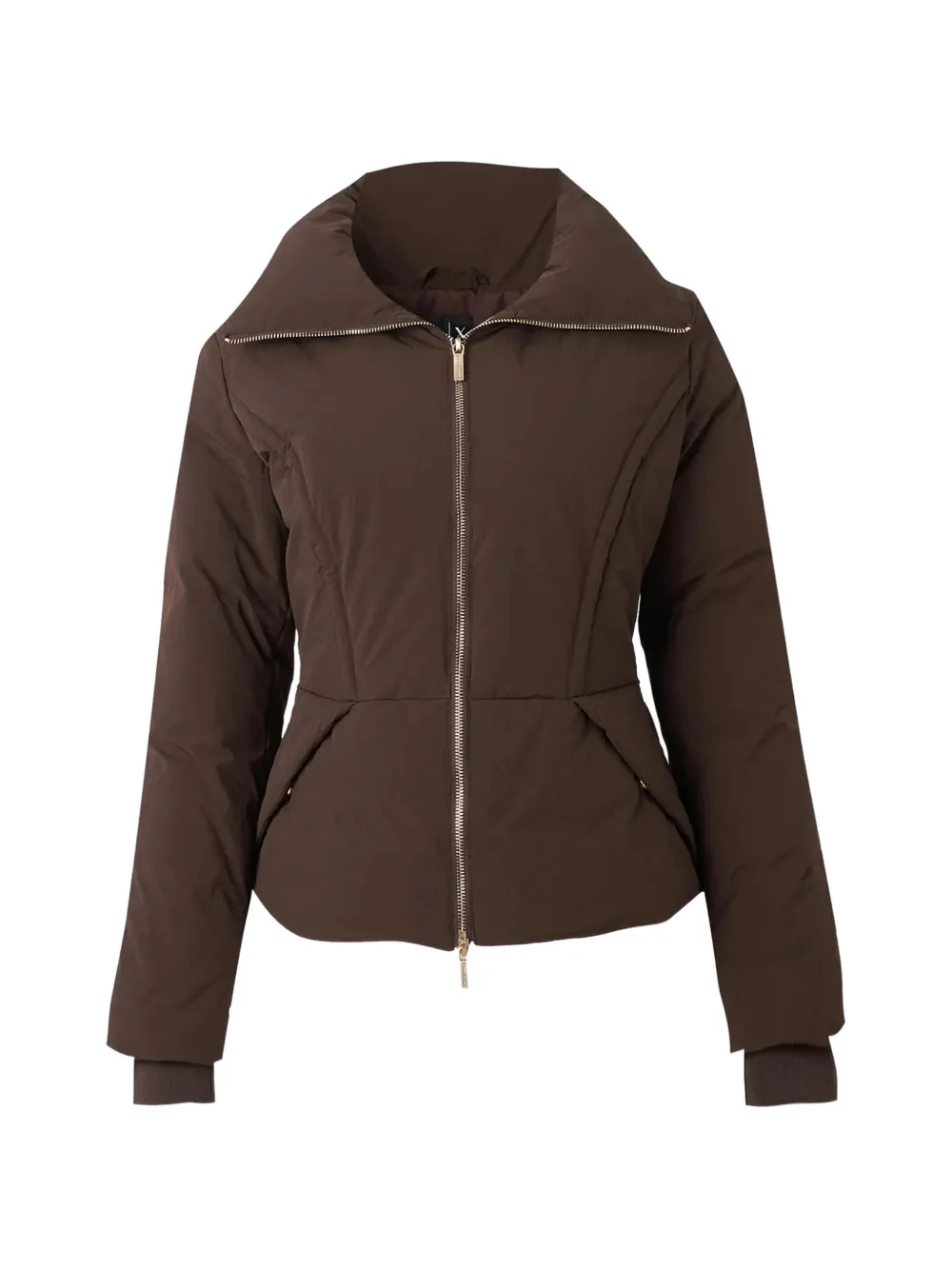 Armani Exchange Funnel-neck Padded Jacket In Brown
