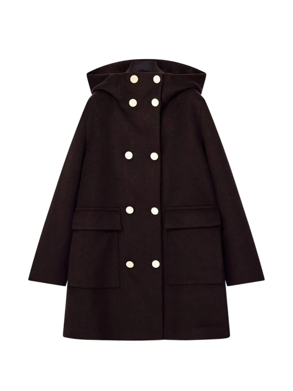 Armani Exchange double-breasted hooded coat - Brown