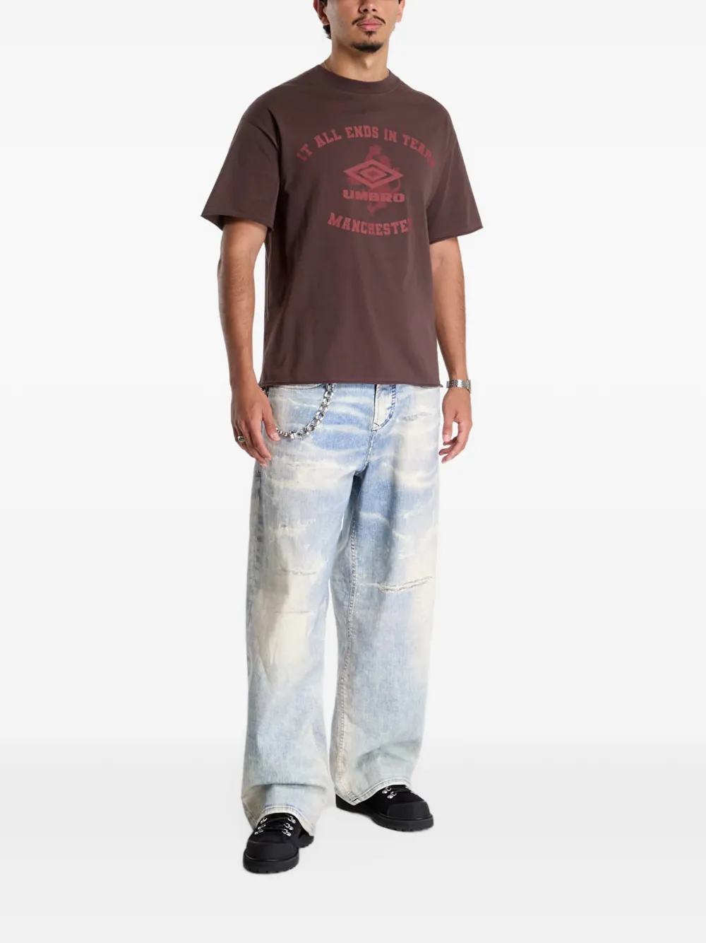 UMBRO x Slam Jam logo-print cotton T-shirt Bruin