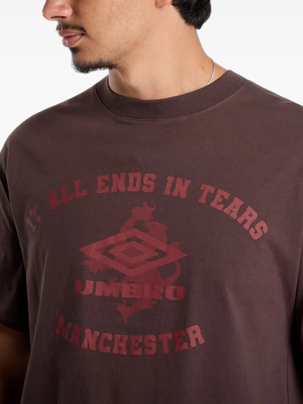 UMBRO x Slam Jam logo-print cotton T-shirt Bruin