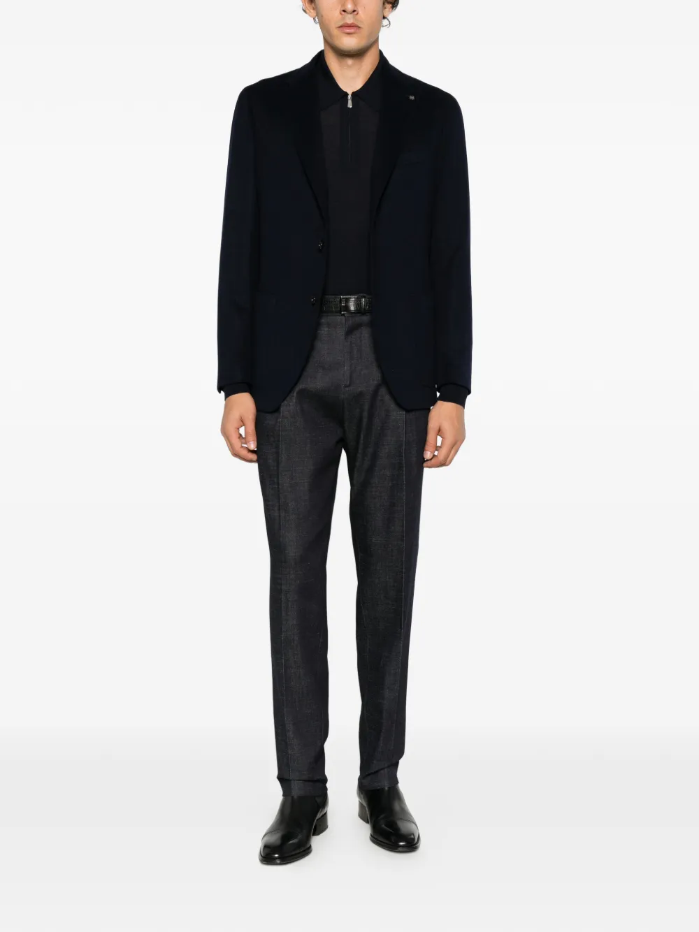 Tagliatore single-breasted notch-lapel blazer Blauw