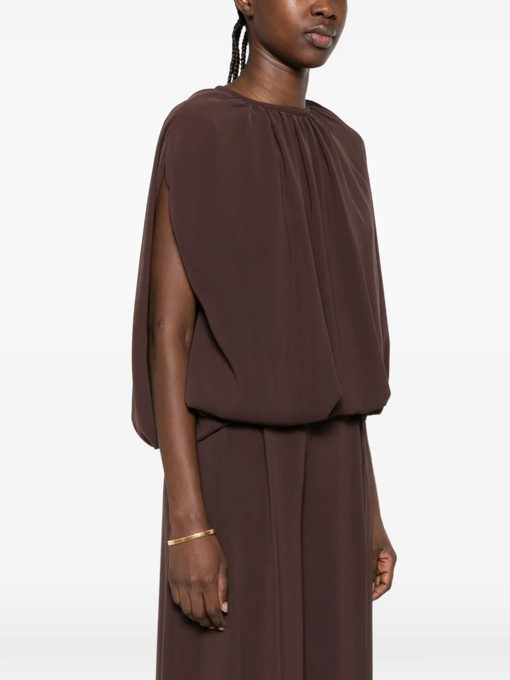 Max Mara Efieno draped sleeveless blouse Bruin