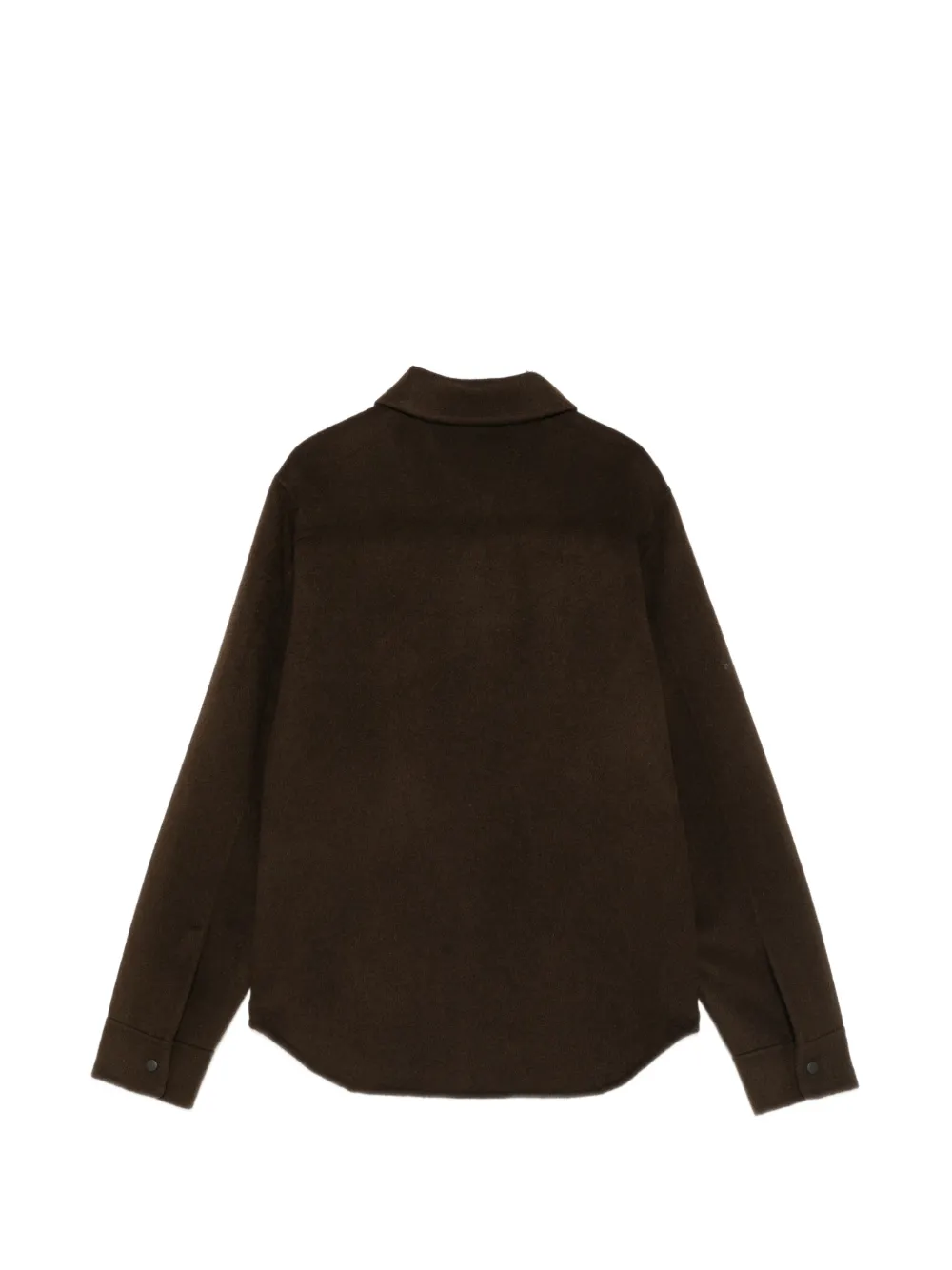 ASPESI press-stud felted-texture shirt Bruin