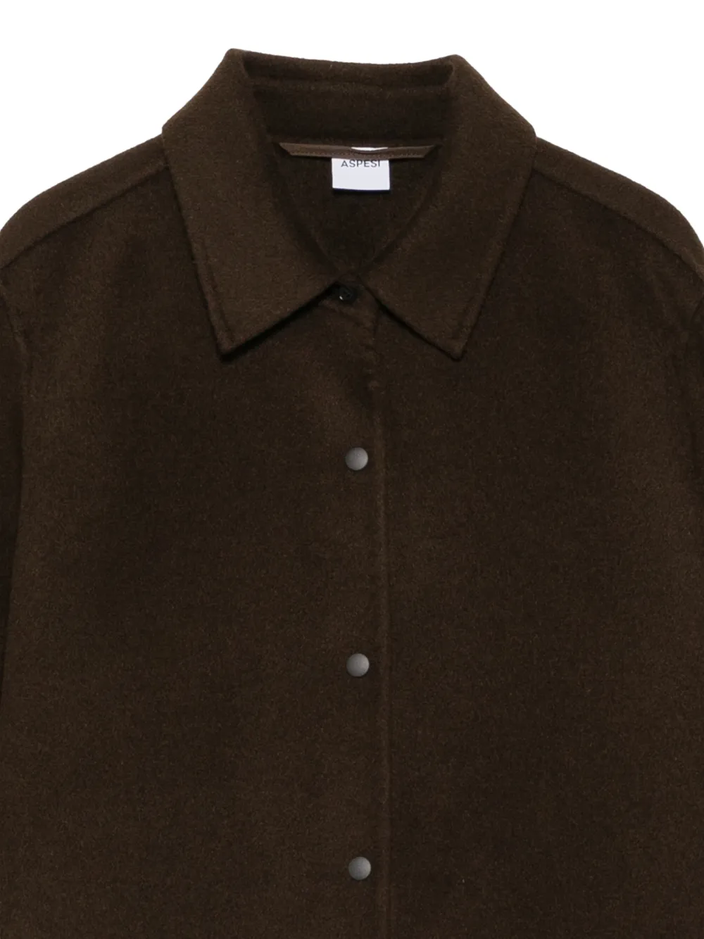 ASPESI press-stud felted-texture shirt Bruin