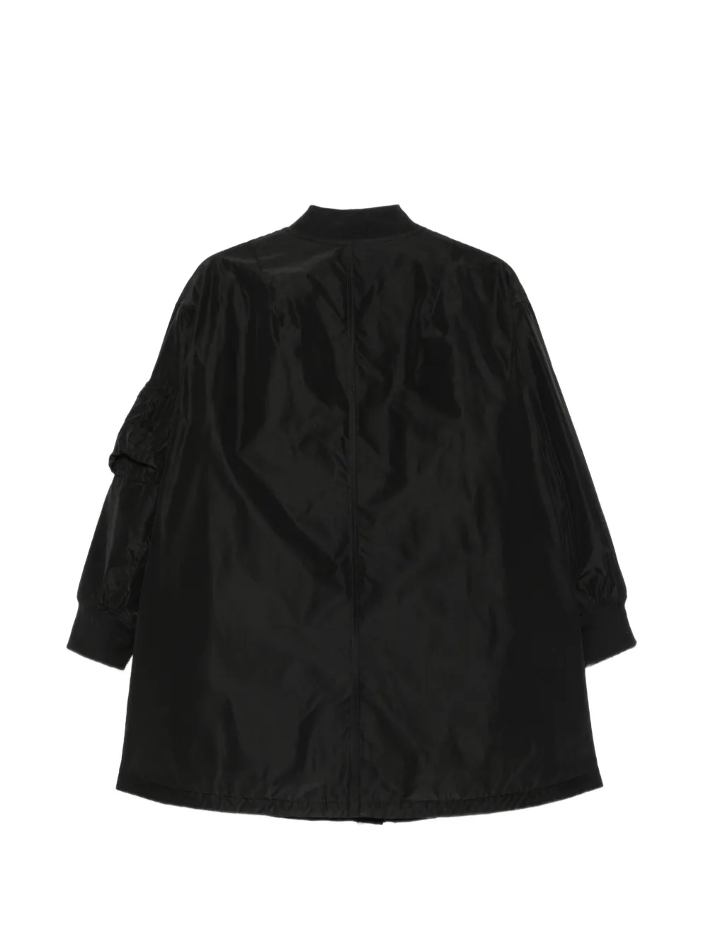 ASPESI ribbed-trim zip-up coat Zwart