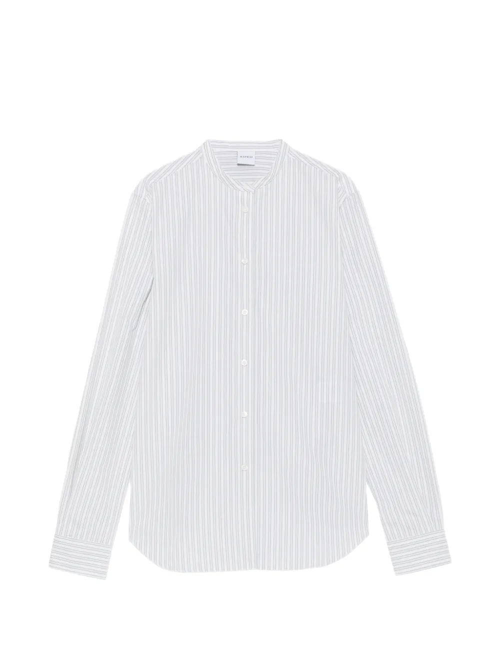 ASPESI vertical-stripe band-collar shirt Wit