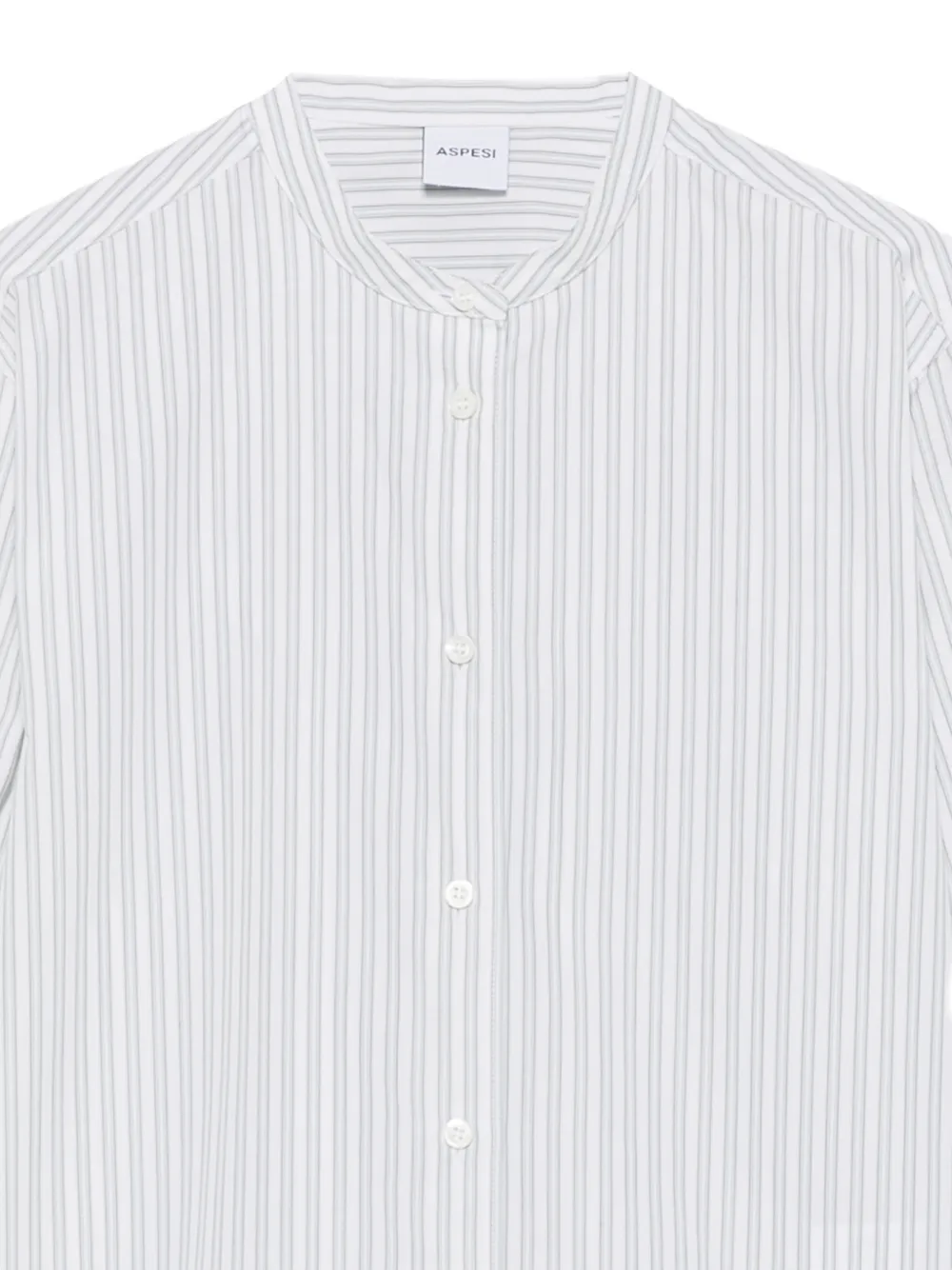 ASPESI vertical-stripe band-collar shirt Wit