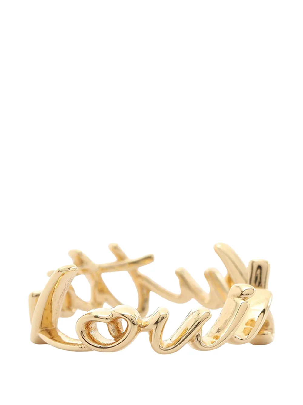 Louis Vuitton Pre-Owned 2025 Gold Plated LV Script Ring costume earrings - Oro