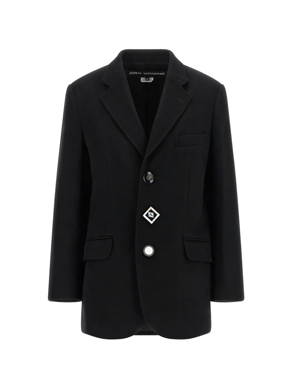 Junya Watanabe jewel-button single-breasted coat - Black