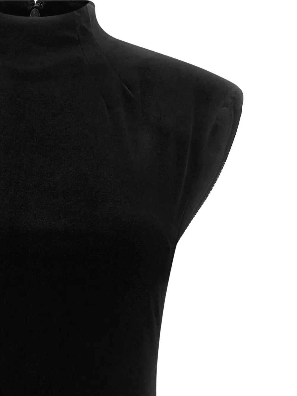 Lauren Ralph Lauren Maxi-jurk met fluwelen effect en hoge hals Zwart